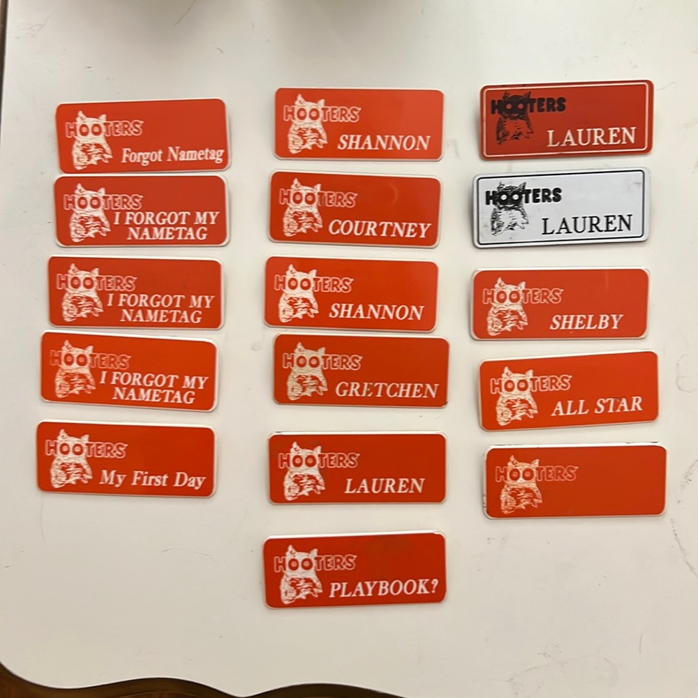 Official Hooters name tags!